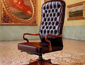 Sessel rotierendes Leder gepolstert America, Mascheroni