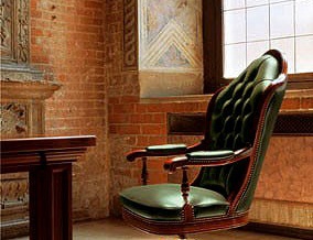 Sessel operatives rotierendes Leder gepolstert Embassy, Mascheroni