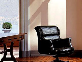 Sessel operatives rotierendes Leder gepolstert Giubileo Conference, Mascheroni