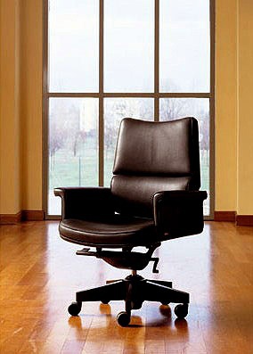 Sessel operatives rotierendes Leder gepolstert Tripla A Conference, Mascheroni