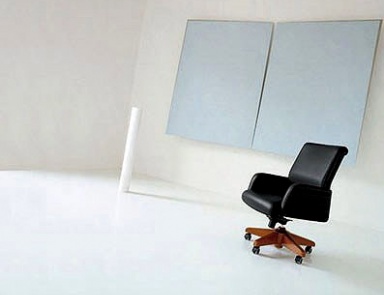 Sessel operatives rotierendes Leder gepolstert Ypsilon Conference, Mascheroni
