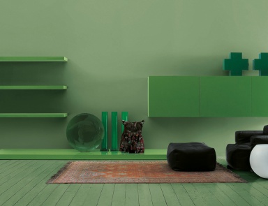 Das modulare System Aviolux, Cappellini (modulare Möbel für die Bibliothek Wand, Italien)