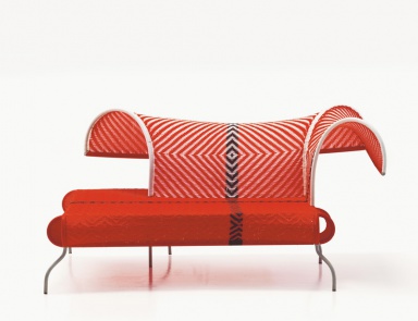 Sofa mit aus geflochtenem Polyethylen-Fäden Meridienne, Moroso