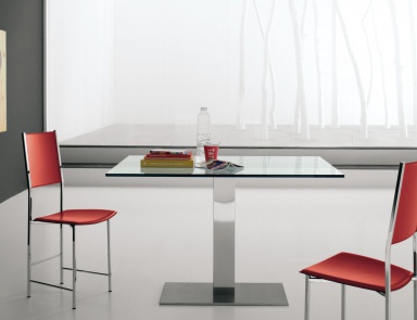 Esstisch aus Stahl mit Deckplatte aus Glas oder Laminat Elvis, Cattelan Italia