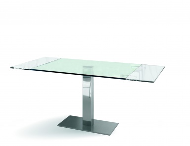 Esstisch ausziehbar aus Stahl mit Deckplatte aus Glas oder Laminat Elvis Drive, Cattelan Italia