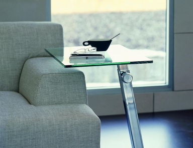 PC-Tisch aus Stahl mit Glasplatte Lap, Cattelan Italia
