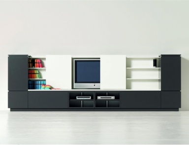 Regal mit Platz für Fernseher mit Glasscheiben Cube tv / hi-fi, Interluebke