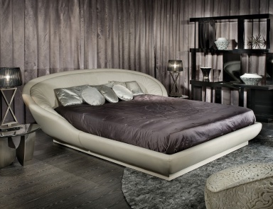Doppelbett, gepolsterter Leder und Stoff Ball Room, Ipe Cavalli
