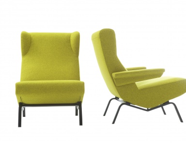 Sessel auf Stahlskelett Leder oder Gewebe gepolstert Archi, Ligne Roset