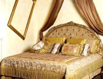 Doppelbett mit Baldachin gepolsterter Seide Jolye, Mantellassi