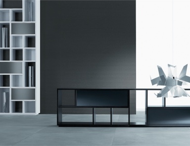 Regal auf einem Rahmen aus Aluminium Opus, Rimadesio