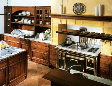 Küche (Garnitur für die Küche) aus Massivholz Grand Gourmet, Brummel (Möbel im Landhausstil, rustikaler Stil)