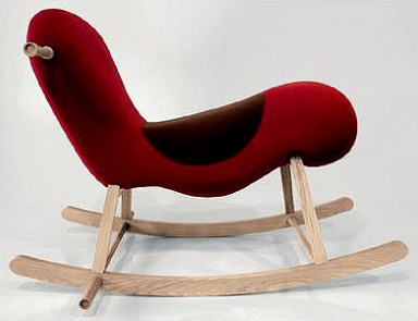 Schaukelstuhl mit Skelett aus Holz Pegaso, Saba Italia