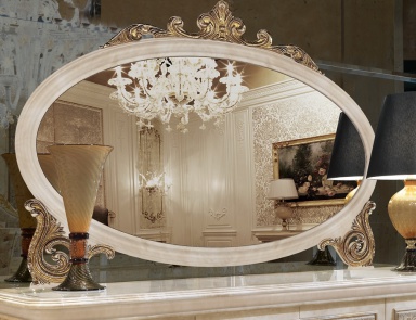Spiegel in ovaler Rahmen aus Holz Baroque, Turri (Möbel für das Wohnzimmer, Flur Barock, Rokoko)