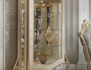 Vitrine aus massivem Holz und gehärtetem Glas Baroque, Turri