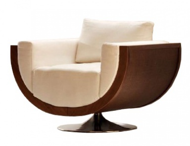 Sessel rotierendes, Wave-Metal - Rattan wood