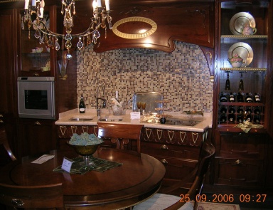 Küche mit Arbeitsbereich aus Marmor Premiere, Arca (Möbel für die Küche im Jugendstil, Art nouveau und Liberty)