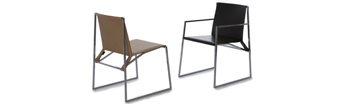 Sessel mit Metallbasis Calma, Arketipo