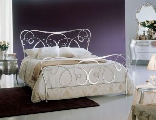 Bett mit hohem Kopf-und Fußteil Altea, Bontempi Casa (geschmiedeter Bett)