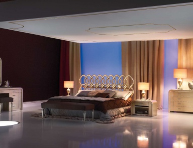 Schlafzimmer-Set - Bett, Sitzbank, Nachtkommode, Kommode, Stuhl, Tisch, Hocker, Paolo Lucchetta