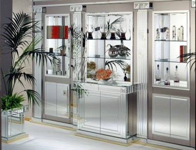Sideboard aus Holz und Glas, MP-2