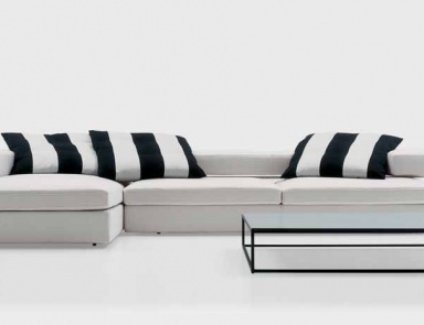 Sofa weiß mit Metallbeinen, Nube