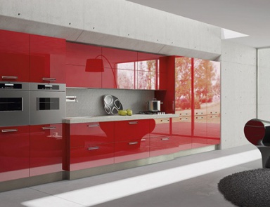 Küche (Garnitur für die Küche) Arrital Cucine, Light GLOSSY RED