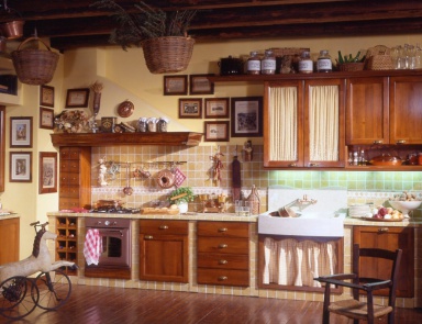 Küche (Garnitur für die Küche) Arca (Möbel im Landhausstil, rustikaler Stil)