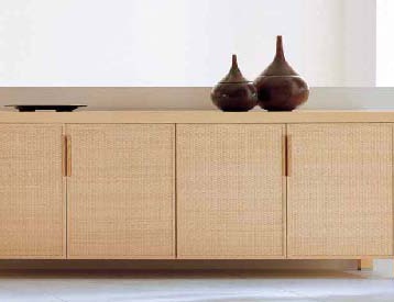 Kommode Türen mit Scharnieren, Rattan wood