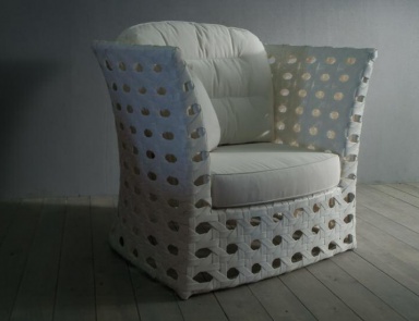 Sessel mit abnehmbaren Kissen, Rattan Wood