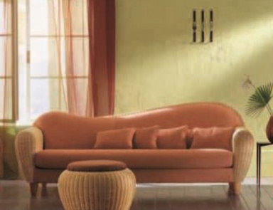 Sofa auf niedrigen Stielen, Roberti Rattan