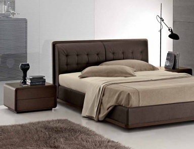 Doppelbett mit gepolstertem Kopfteil, Zanette