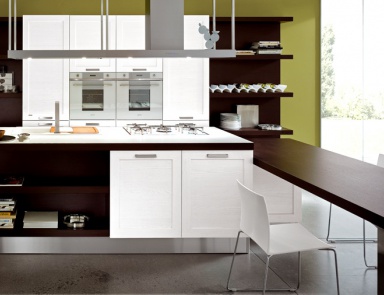 Küche (Garnitur für die Küche) aus Holz Greta, Zaccariotto Cucine