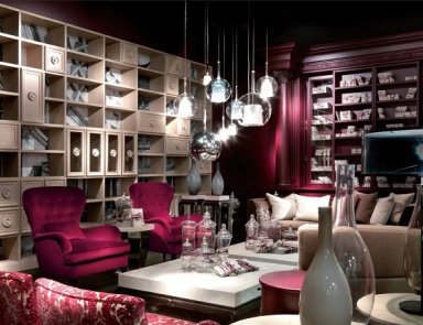 Wohnzimmer (Garnitur für das Wohnzimmer) Elledue (rotes Sofa)