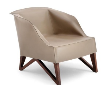 Sessel aus massivem Nussholz Mobius, Giorgetti