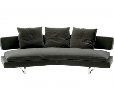 Sofa auf einem Rahmen aus Stahlrohren gepolsterter Leder oder Stoff Arne, B&B Italia (halbrunde Sofa rund)