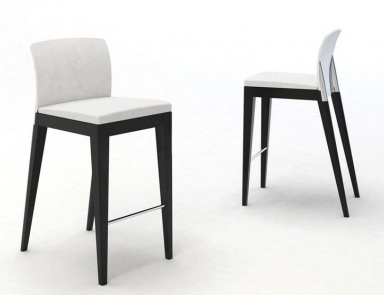 Barhocker mit Fußstütze, Sit Sgabello - Reflex (Stuhl mit Lederpolsterung)