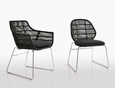 Wicker Sessel Crinoline, B&B Italia (Rattan, Korbstuhl)