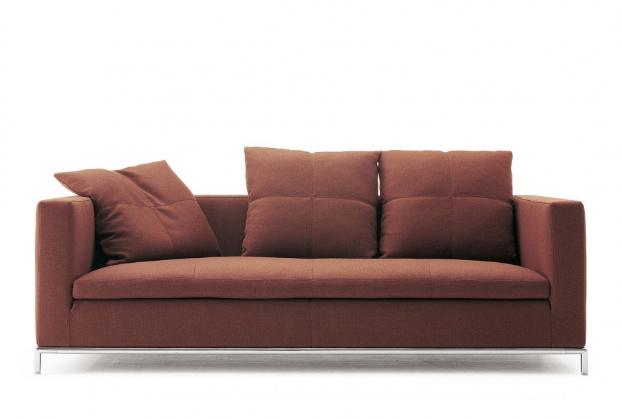 Sofa auf einem Rahmen aus Stahl gepolsterter Leder oder Stoff George, B&B Italia