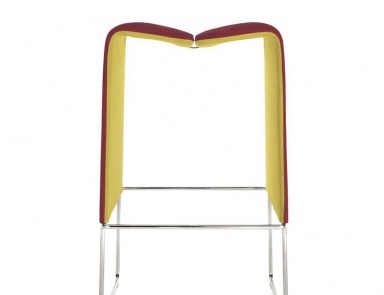 Hocker Bartisch auf der Basis aus verchromtem Metall Lazy 05, B&B Italia