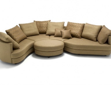 Modulares Sofa mit einem versteckten Frame, Rolf Benz (halbrunde Sofa rund)