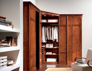 Kleiderschrank Ecke auf einem Rahmen aus massivem Lindenholz Damier, Bamax
