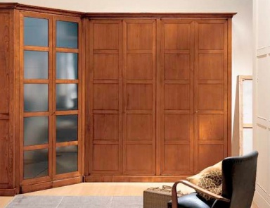 Kleiderschrank Ecke auf einem Rahmen aus massivem Lindenholz Damier, Bamax