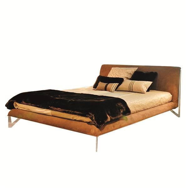 Doppelbett mit gepolstertem Kopfteil, Light - Roche Bobois