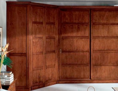 Kleiderschrank Ecke auf einem Rahmen aus massivem Nussbaum Lisa, Bamax