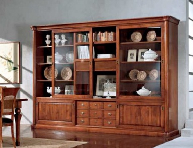 Schrank Geschirr auf einem Rahmen aus massivem Kirschbaum-und Lindenholz Lord Style, Bamax