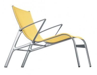 Sessel mit Sitz und Rückenlehne aus PVC, Polyester oder Leder und Rahmen aus Aluminium Armframe, Alias