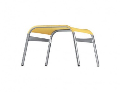 Hocker mit Rahmen aus Aluminium und PVC und einer Beschichtung aus Polyester oder Leder Feetframe, Alias