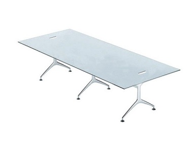 Tisch mit Rahmen aus Gussaluminium und Arbeitsplatten aus Kunststoff, Holz oder Glas Frametable, Alias
