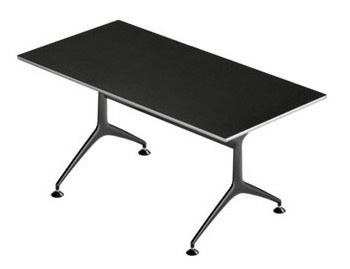 Tisch mit Rahmen aus Gussaluminium und Arbeitsplatten aus Kunststoff, Holz oder Glas Frametable, Alias